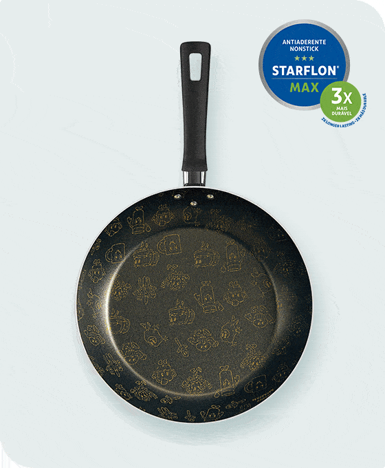 Frigideira Tramontina Groovy Breakfast em Alumínio com Revestimento Interno em Antiaderente Starflon Max e Externo Siliconado Estampado 24 cm
