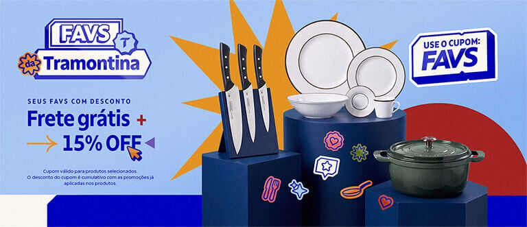 Favs Tramontina: seus favs com 15% OFF + frete gr&aacute;tis. com o cupom FAVS