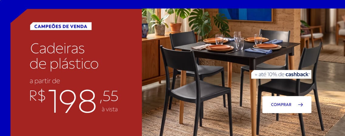 Cadeiras a partir de R$ 198,55 &agrave; vista