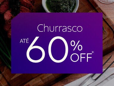 Churrasco at&eacute; 60% OFF