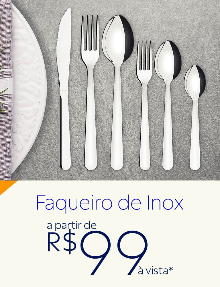 Faqueiros de inox a partir de R$ 99,00 &agrave; vista