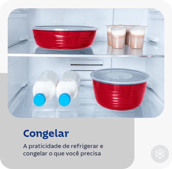 Congelar: a praticidade de refrigerar e congelar o que você precisa.