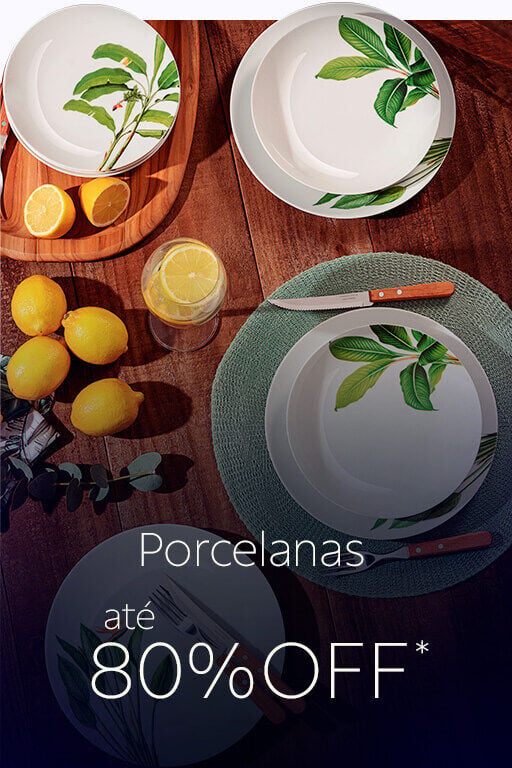 Porcelanas at&eacute; 80% OFF*