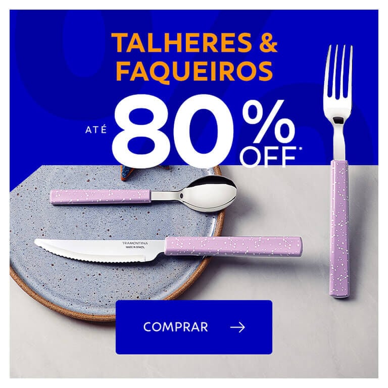 Talheres e Faqueiros at&eacute; 70% OFF