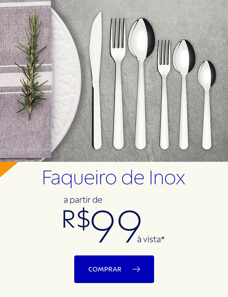 Faqueiros de inox a partir de R$ 99,00 &agrave; vista