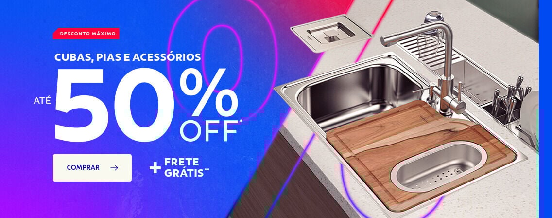 Cubas e Pias até 50% OFF + frete grátis