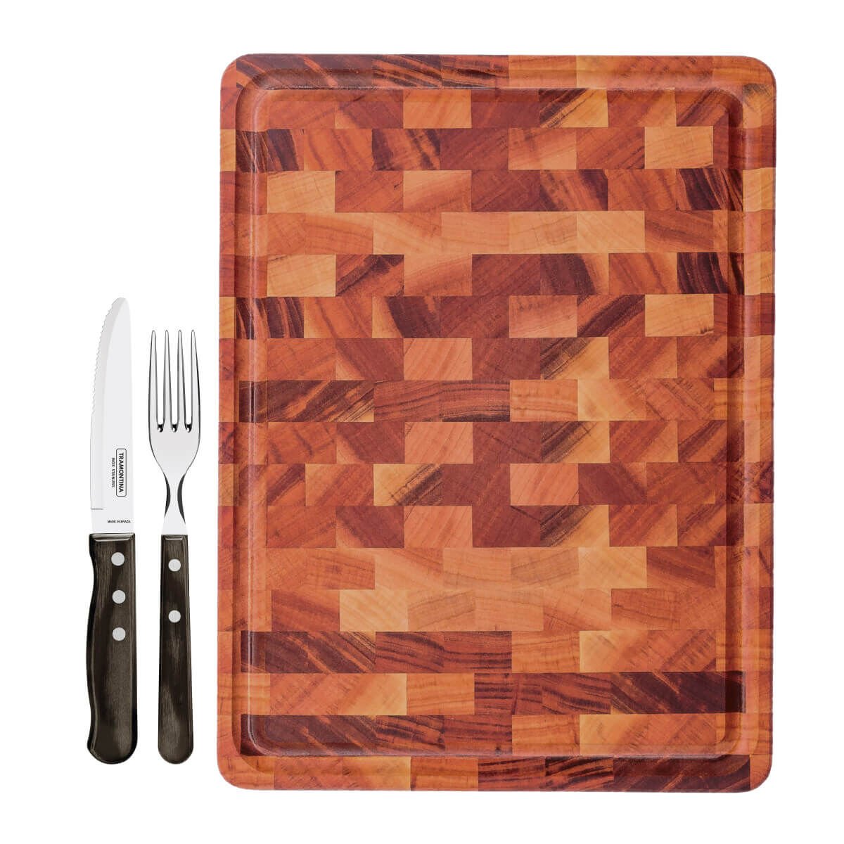 Kit Tramontina Churrasco 13 Pe&ccedil;as com Talheres Polywood + T&aacute;bua 45x34 cm - SKU 99900016 - 1 image number 0