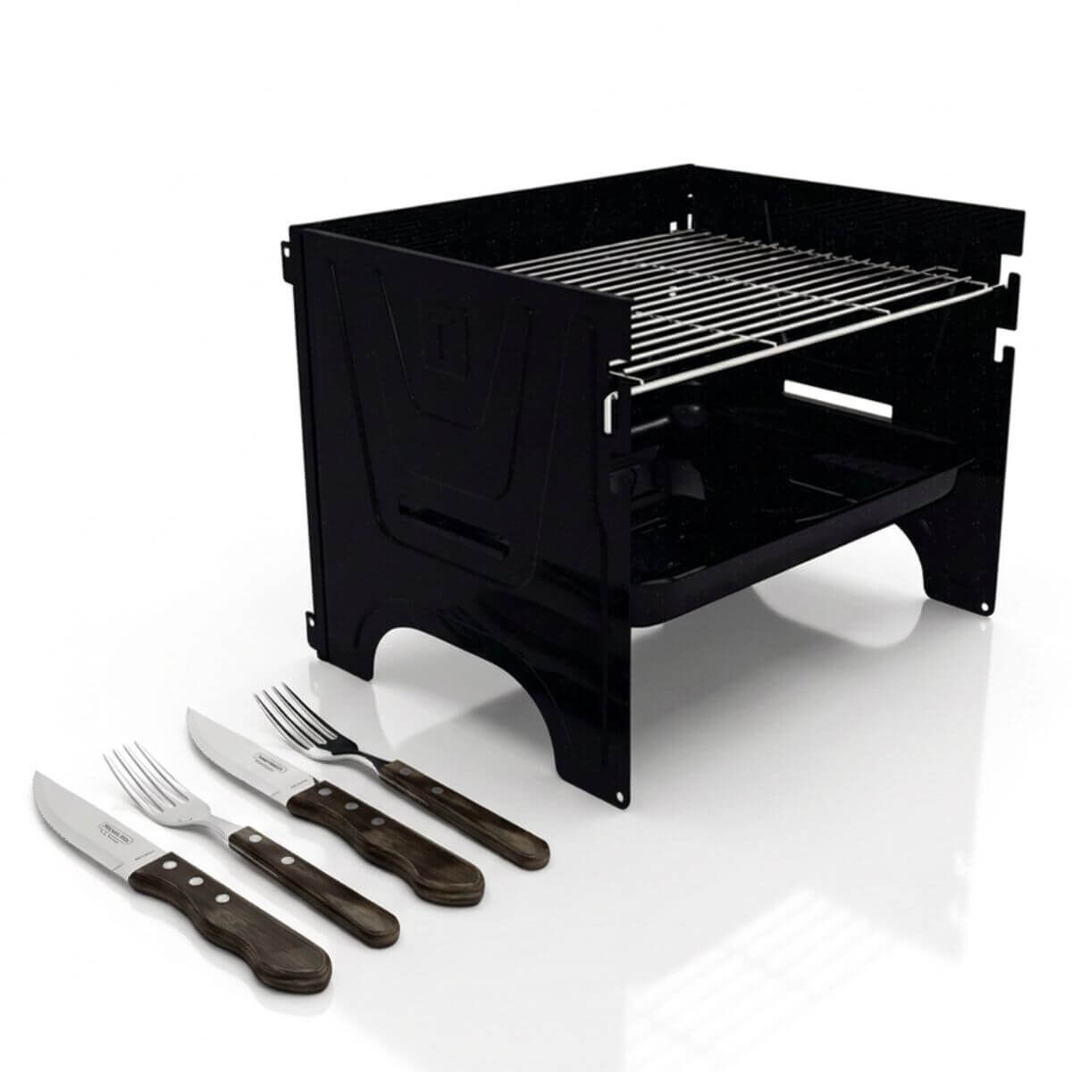 Kit Churrasco Port&aacute;til Tramontina Churrasqueira TCP 380 e Talheres Jumbo 5 Pe&ccedil;as - SKU 99900022 - 1 image number 0