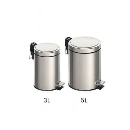 Kit Lixeiras com Pedal Tramontina Brasil em A&ccedil;o Inox  3L e 5 L - SKU 99900034