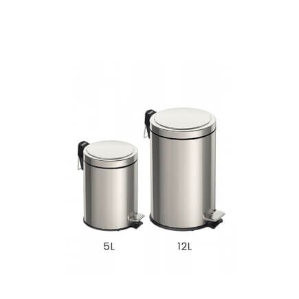 Kit Lixeiras com Pedal Tramontina Brasil em A&ccedil;o Inox 5 L e 12 L - SKU 99900035