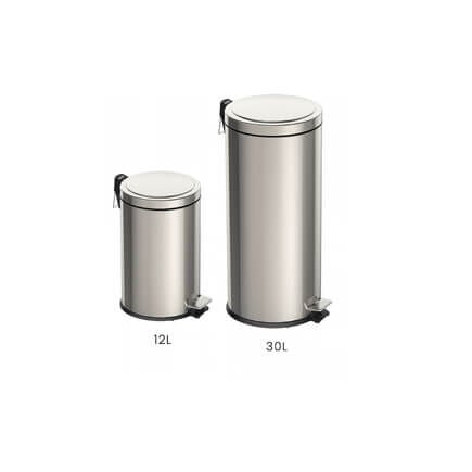 Kit Lixeiras com Pedal Tramontina Brasil em A&ccedil;o Inox 12 L e 30 L - SKU 99900036