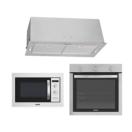 Kit Tramontina Embutir Inox Coifa 75cm + Micro-ondas 25L + Forno 73L 220 V