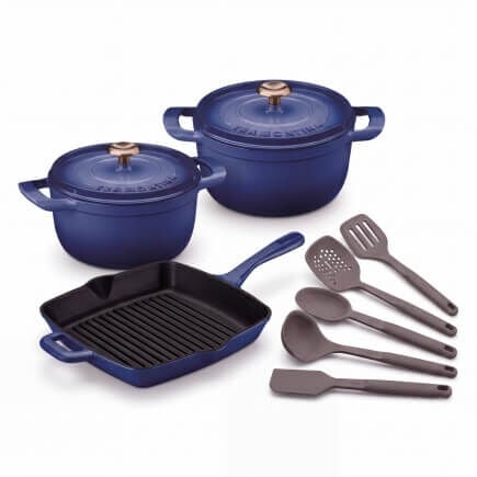 Kit Tramontina Ampezzo Ferro Fundido Esmaltado Azul e Utens&iacute;lios Silicone - SKU 99900033