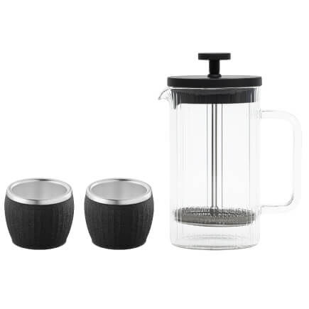 Kit Tramontina 3 Pe&ccedil;as Cafeteira Francesa + X&iacute;caras Inox - SKU 99900019