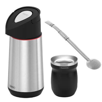 Kit Tramontina Chimarr&atilde;o 3 Pe&ccedil;as com Garrafa Inox + Cuia + Bomba - SKU 99900015