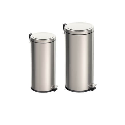 Kit Lixeiras com Pedal Tramontina Brasil em A&ccedil;o Inox 12 L e 30 L - SKU 99900036