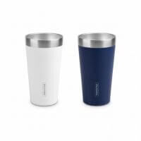 Kit Copos T&eacute;rmicos Tramontina Exata em A&ccedil;o Inox Azul e Branco sem Tampa 420ml 2 Pe&ccedil;as - SKU 99900028 - 1 image number 0