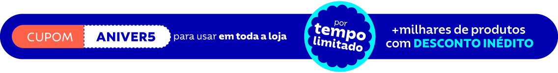 5% OFF* em todo o site com cupom: ANIVER5