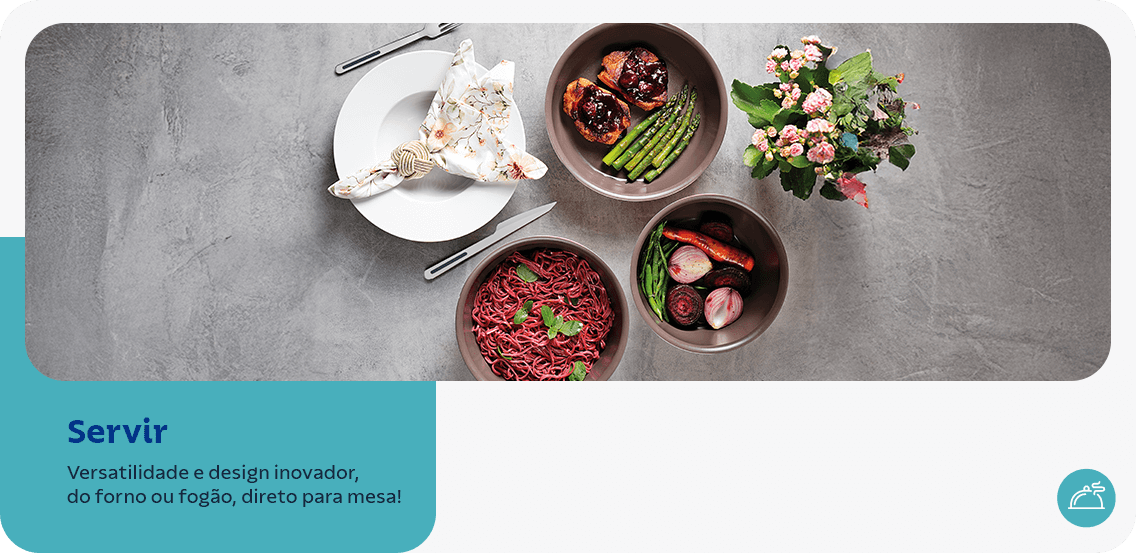 Servir: versatilidade e design inovador, do forno ou fogão, direto para mesa.