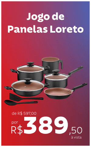 Jogo de Panelas Loreto por R$ 389,50 à vista