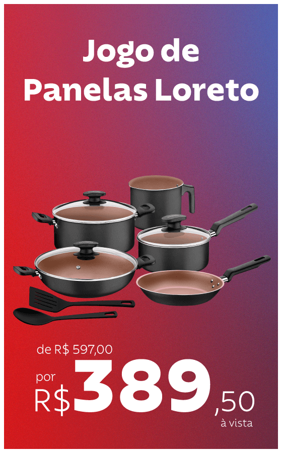 Jogo de Panelas Loreto por R$ 389,50 à vista