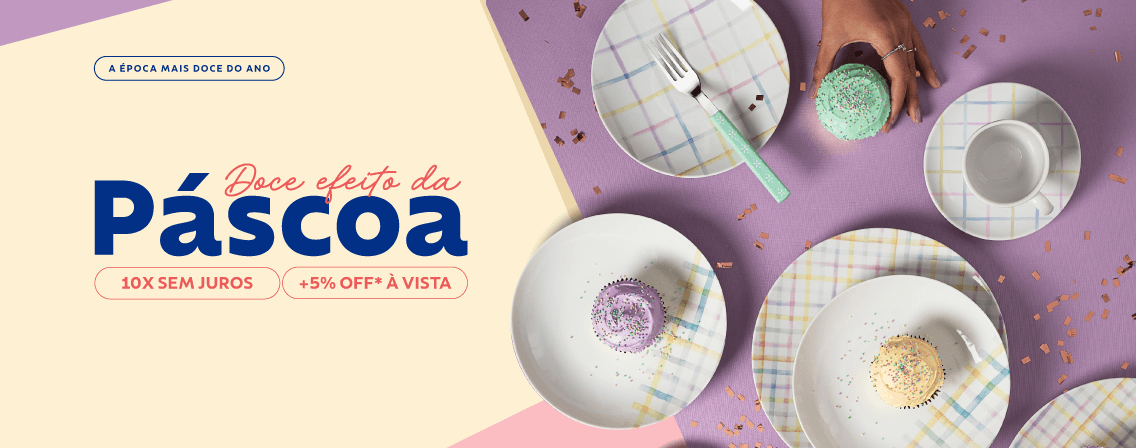 Doce efeito da Páscoa até 10x sem jutos + 5% OFF* à vista