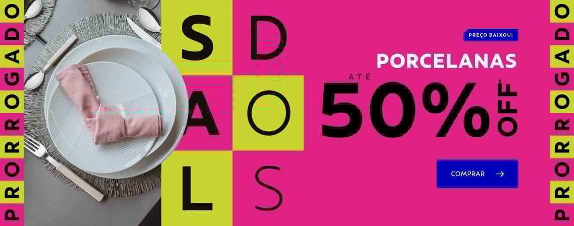 Prorrogado!! Porcelanas at&eacute; 50% OFF