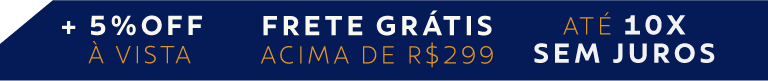 + 5% OFF* à vista. Frete Grátis acima de R$ 299. Até 10x sem juros