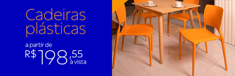 Cadeiras pl&aacute;sticas a partir de R$ 198,55 &agrave; vista