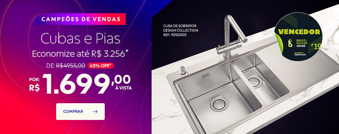 Cubas & Pias - Economize at&eacute; R$ 3.256* - Cuba da imagem vencedor do Brasil Design Award