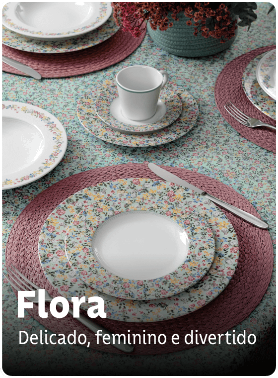Porcelana Flora: delicado, feminino e divertido.
