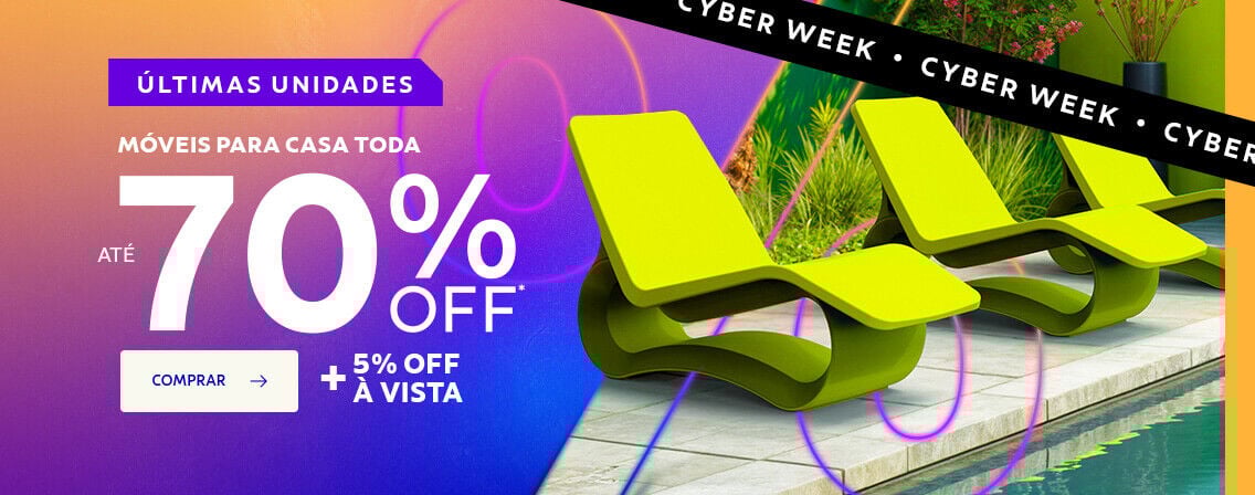 Móveis até 70% OFF + 5% OFF à vista