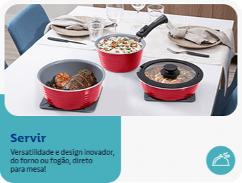 Servir: versatilidade e design inovador, do forno ou fogão, direto para mesa.