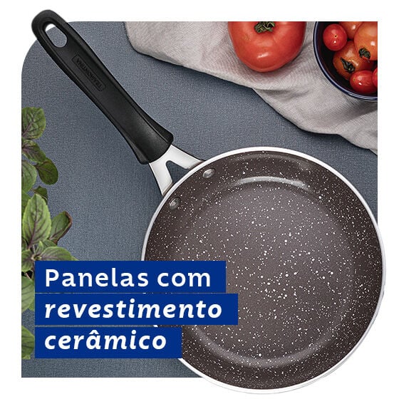 Panelas com revestimento cerâmico