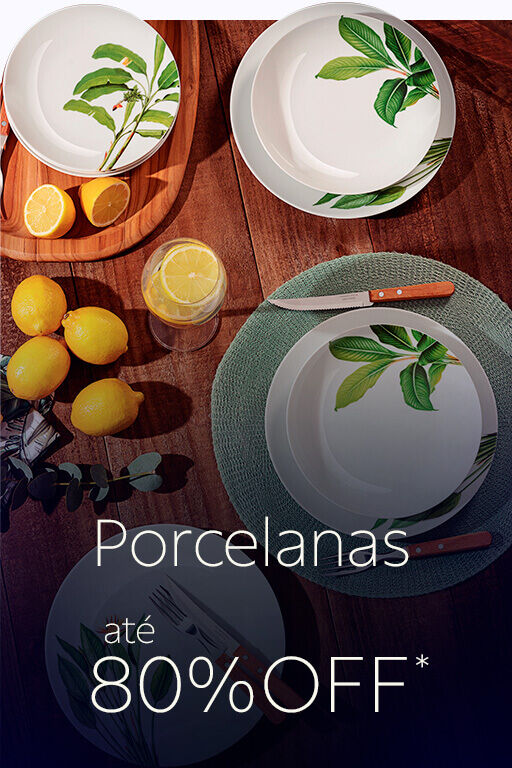 Porcelanas at&eacute; 80% OFF*