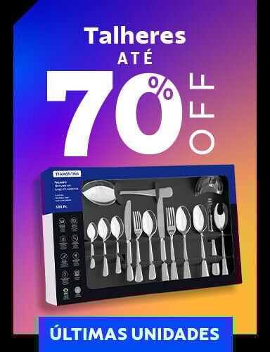Talheres até 70% OFF