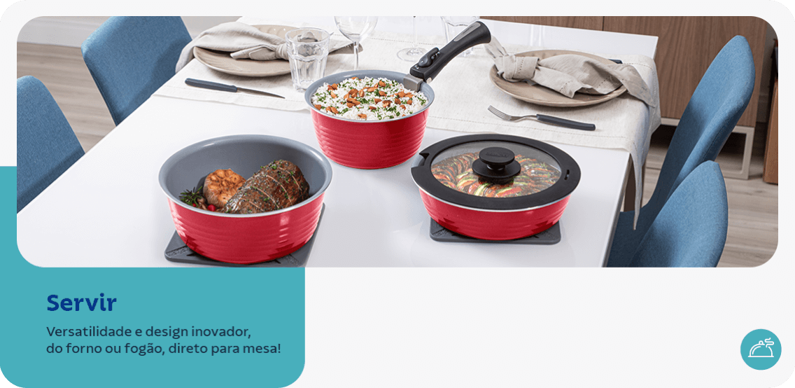 Servir: versatilidade e design inovador, do forno ou fogão, direto para mesa.