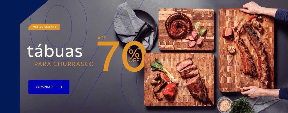 Tábuas com até 70% OFF*!