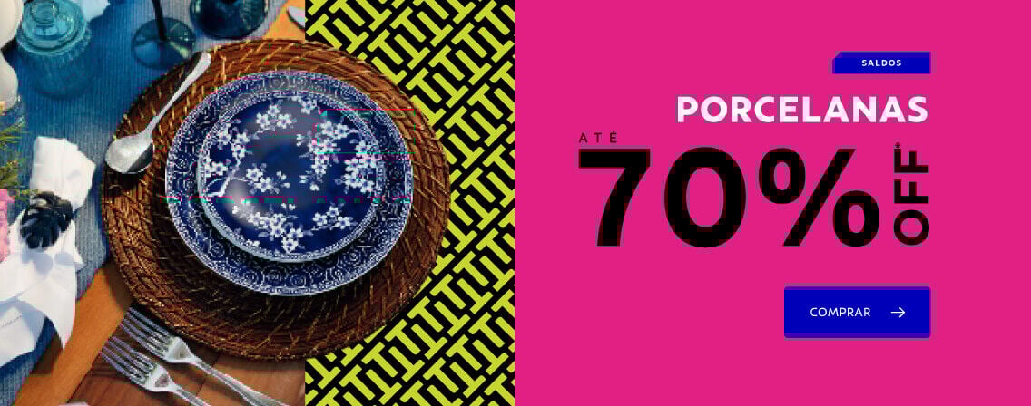 Porcelanas at&eacute; 70% OFF