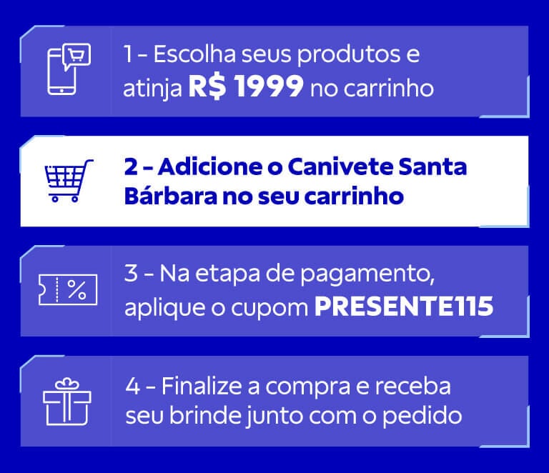 Passo a passo para ganhar seu canivete comemorativo