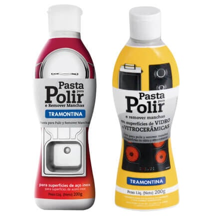 Kit Tramontina Limpeza de Superf&iacute;cies: Inox, Vidro e Vitrocer&acirc;mica - SKU 99900012